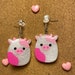Handmade Valentine Cow Earrings 