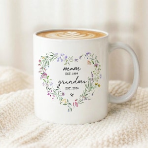 Mother's Day Vase Gift for New Grandma, Flower Vase for Mom, Pregnancy Announcement Moms Gifts