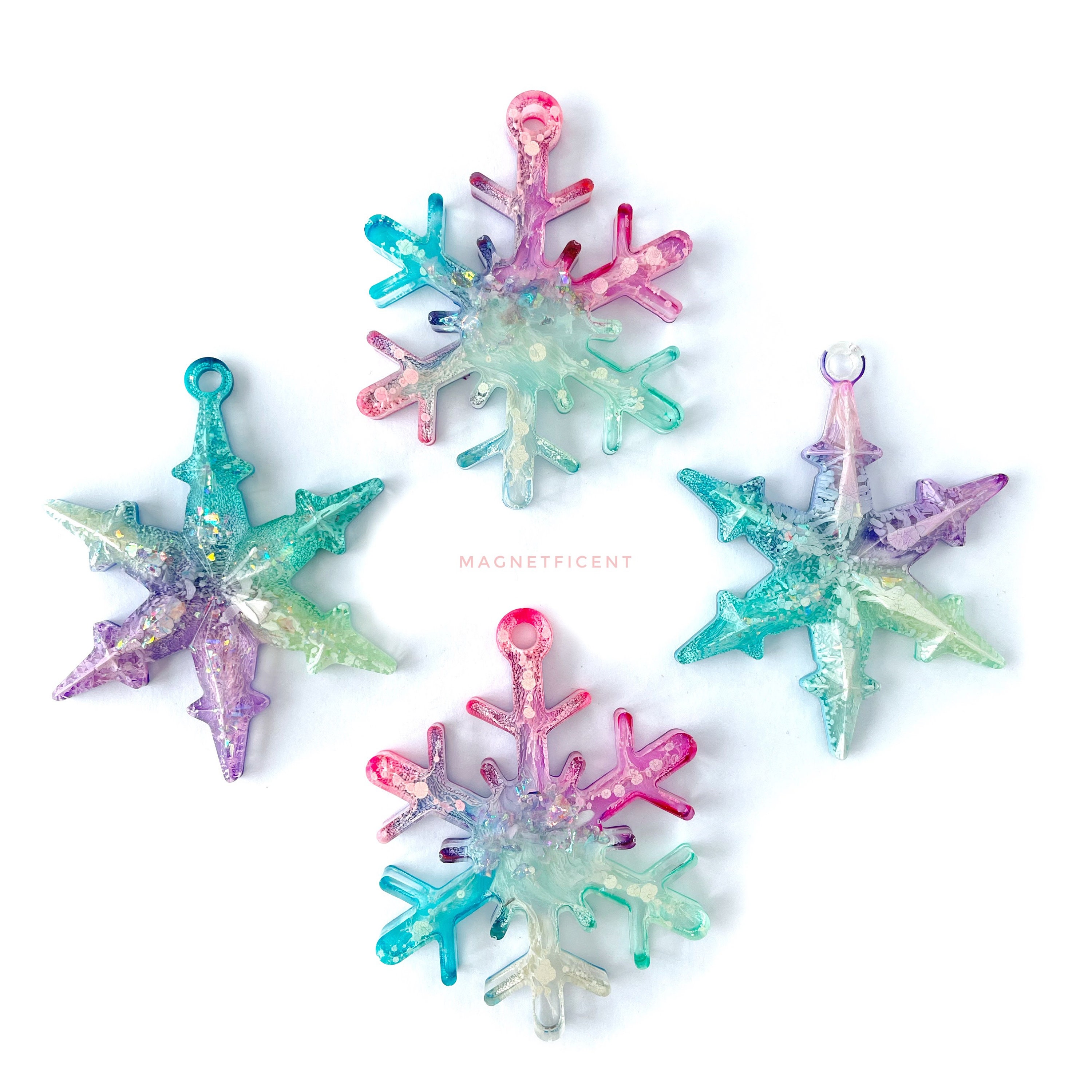 Jewel Tone Snowflakes And Holographic Snowflakes Holiday Wrapping