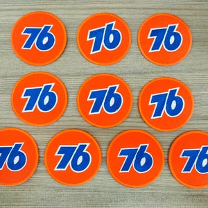 10 pcs 76 Oil Station Motor Car, Motorcycles, MotoGP, Motor Sport, Racing Car Iron on Patch Embroidered Sew-on Garment Clothing