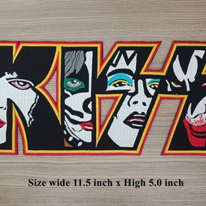 KISS Brand Music Large Patch  Rock Hard rock, heavy metal, shock rock, glam metal Motorcycles Iron on Patch Embroidered Sew-on