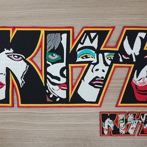 BIG PATCH KISS Brand Music Rock Hard rock, heavy metal, shock rock, glam metal Motorcycles Iron on Patch Embroidered Sew-on