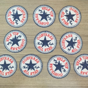 10 Converse All Star Logo Patches: Embroidered Iron-On Appliques