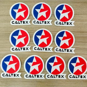 10 pcs CALTEX Motor Oil Station Motor Car, Motorcycles, MotoGP, Motor Sport, Racing Car F1 Iron on Patch Embroidered Sew-on Garment Clothing