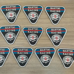 10 pcs Martini Racing F1 Motor Car, Motorcycles, MotoGP, Motor Sport, Racing Car Iron on Patch Embroidered Sew-on Garment Clothing
