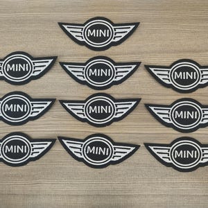 10 pcs Mini Cooper Classic Car Lifestyle Luxury Iron on Patch Embroidered Sew-on Garment Cloth Jacket, Shirt, Bag, Hat, Jeans