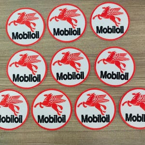 10 pcs Mobil Oil Station Motor Car, Motorcycles, MotoGP, Motor Sport, Racing Car F1 Iron on Patch Embroidered Sew-on Garment Clothing