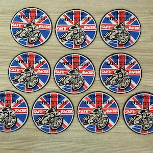 10 pcs Cafe Racer Biker Motorcycles Motor Racing,  MotoGP, Motor Sport, Iron on Patch Embroidered Sew-on Garment Clothes