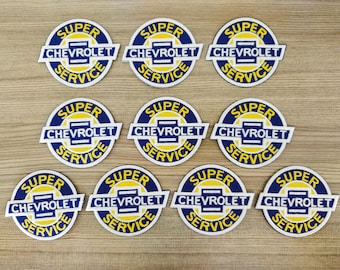 Chevrolet Super Service Logo Patch - Embroidered Iron-On Applique (10 pcs)