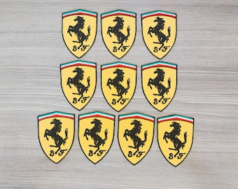 10 pcs Ferrari Embroidered Iron-on Patch: Motor Sport Racing Car Applique
