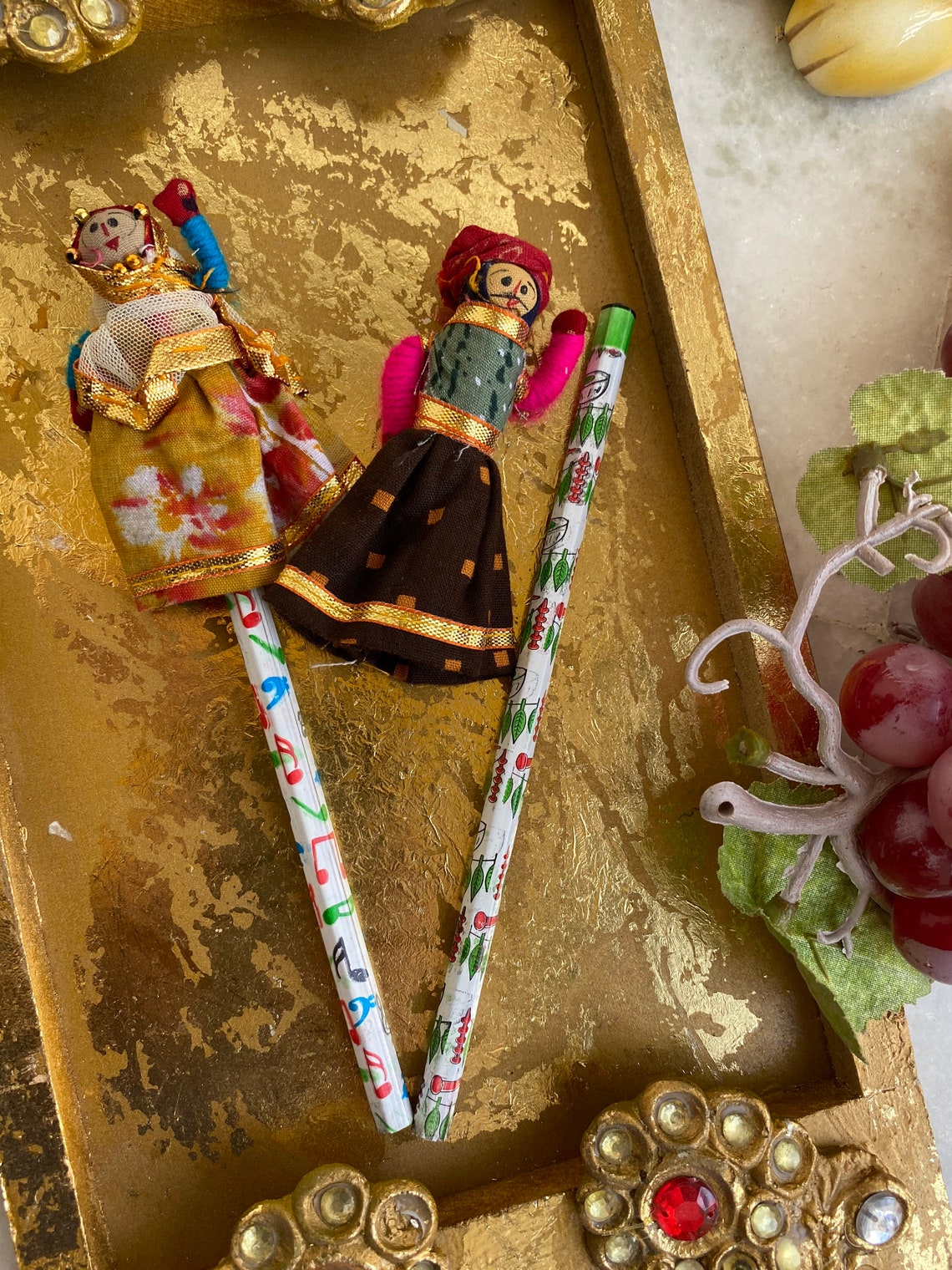 Miniature Doll Pencil Pencil Kids Pencil Katputli Couples Etsy