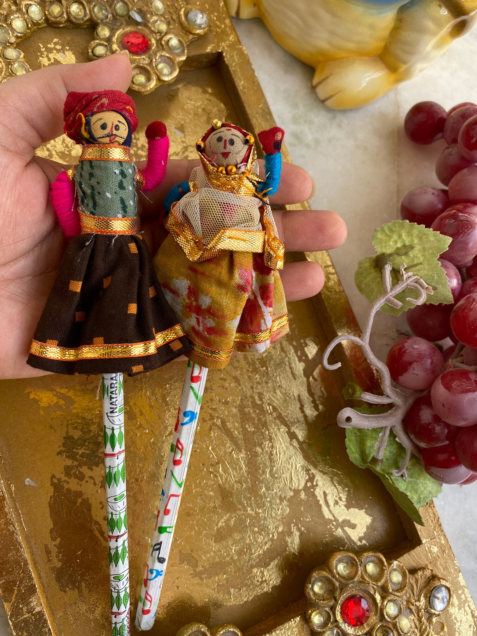 Miniature Doll Pencil Pencil Kids Pencil Katputli Couples Etsy