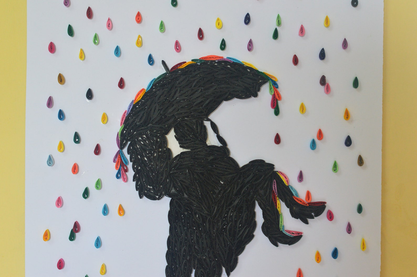 Quilling Art Couple Quilling Rain Quilling Art Romantic Etsy