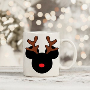 Mickey Mouse Reindeer Disney Inspired Mug, Minnie Inspired,Christmas Mug, Mug For Her,Mug For Him, Mug, Coffee Cup, Cup, Disney Inspired