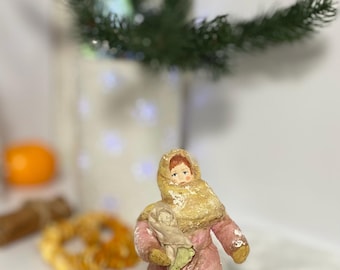 Spun cotton Christmas doll.vintage cotton toy christmas tree toy christmas toy Christmas toys batting cotton toy