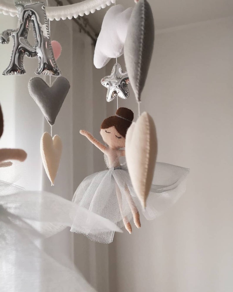 Baby mobile girl1th birthday gift Ballerina mobile Nursery Etsy