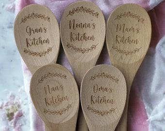 Mother's Day Wooden Spoon Gift - Mother - Nan - Mum - Mom - Nanny - Nonna - Oma - Yiayia - Granny - Nanna - Kitchen Gifts - Personalised