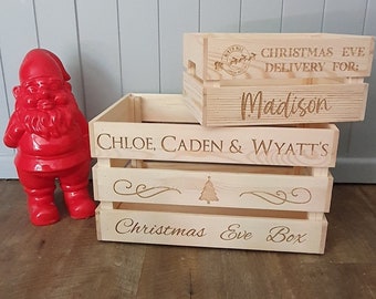 Christmas Eve Crate December First Box Stackable Personalised Custom Xmas Decoration Gifts