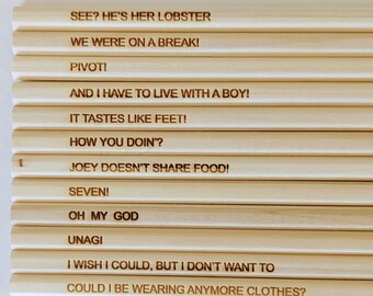 Friends TV Show Quote Pencils - Set of 12 HB Pencils