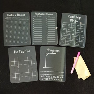 Reusable Road Trip Game Set - Acrylic Travel Games for Kids