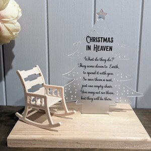 Christmas in Heaven Chair Decoration Memorial Candle Xmas Decor ...