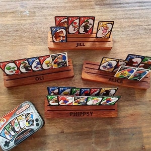 Porta Naipes de Madera Personalizado Uno Canasta Cards Games Game