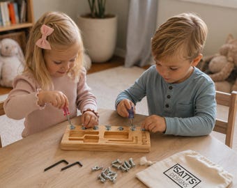 Montessori Wooden Screw Board: Fine Motor Skills Toy