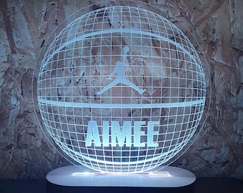 Personalized 3D Basketball Night Light, RGB Dimmable LED