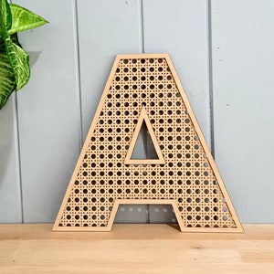 Rattan Wicker Letter Style Laser Cut Home Decor Letters Styling Shabby Chic Boho Wooden