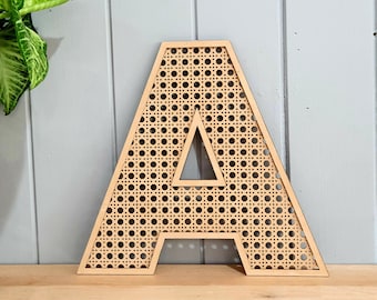 Rattan Wicker Letter Style Laser Cut Home Decor Letters Styling Shabby Chic Boho Wooden