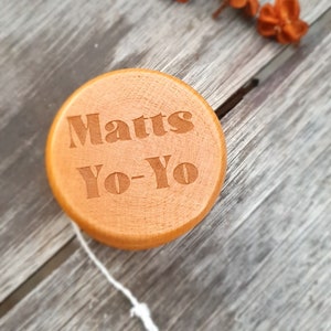 Yo-Yo personnalisé en bois - Jouet vintage Yoyo - Nom personnalisé - Cadeau classique - Jeu intemporel