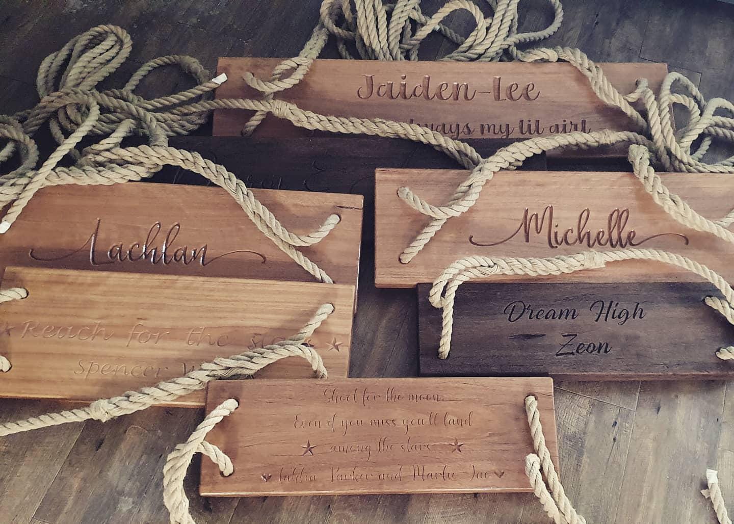 Personalised Engraved Wooden Tree Swing - Birthday, Wedding, Gift ...