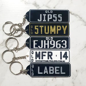 Personalised Number Plates Keyring Custom Plate PPQ State Rego Car Registration Auto Acrylic Large Keychain Car Keys Replication Replica