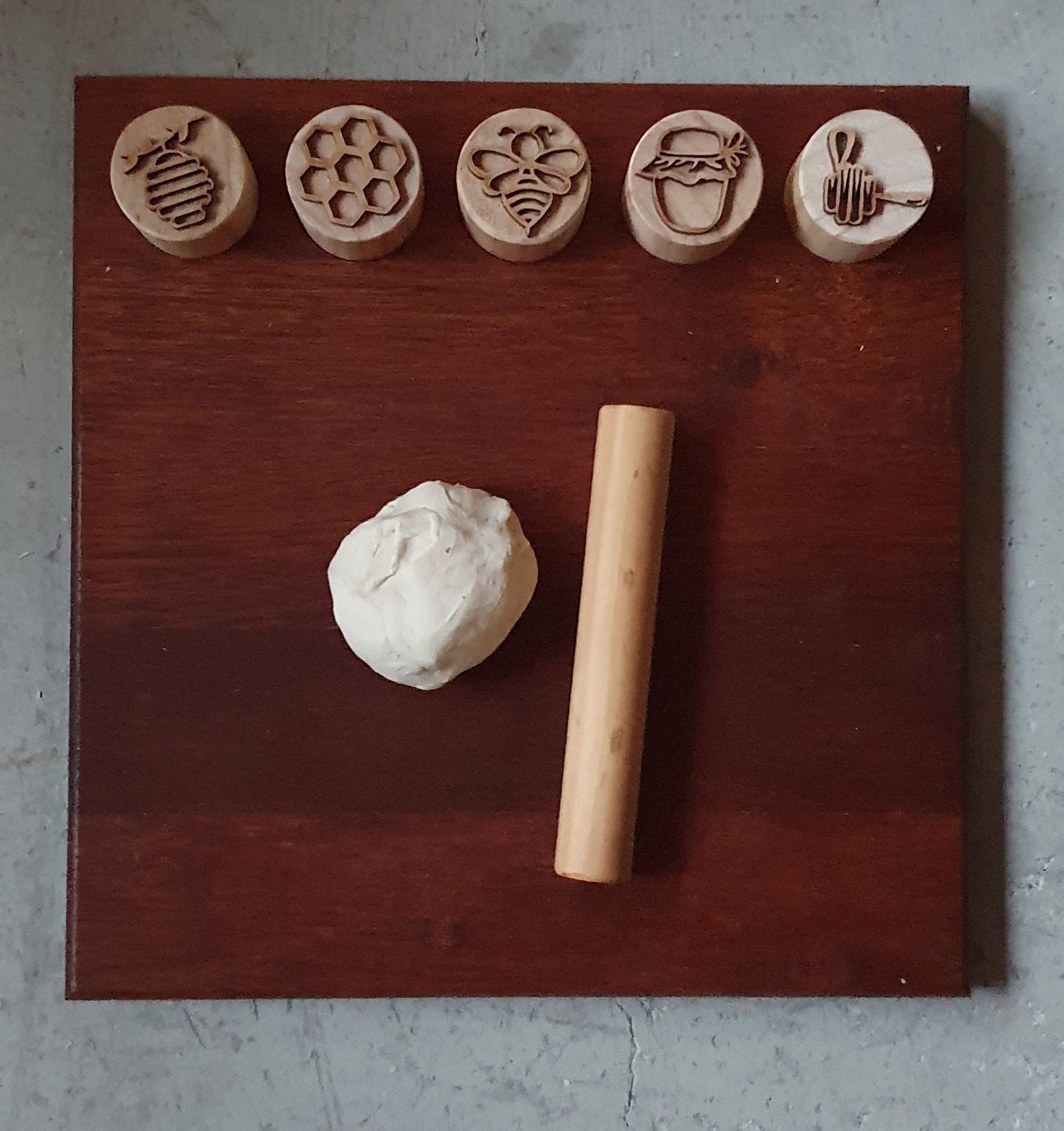 Playdough Stamps Board Play Dough Kids Party Craft Wooden Etsy