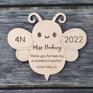 Teacher Gifts - Personalised Bee Magnet - Customised - Thanks For Bee-ing a Wonderful Teacher - Educator Carer