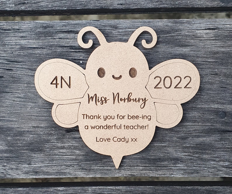 Teacher Gifts - Personalised Bee Magnet - Customised - Thanks for Bee ...
