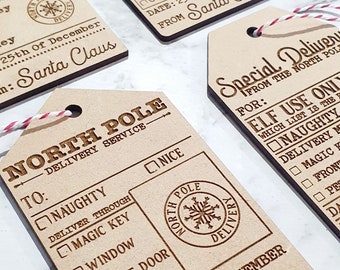 Santa Claus Gift Tags - Christmas Present Tag Yule Time Xmas Decoration Gifts