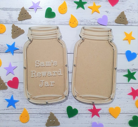 Rewards Jar - Personalised - Toilet Training Behaviour Reward Routine Train Encourage