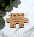Teacher Gifts - Personalised Puzzle Journey Magnet - Customised - Thanks For Being a Piece Of My Journey product logo