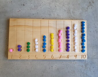 Montessori Wooden Counting Number Board Ten Board Small