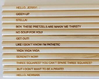 Seinfeld Quote Pencils - 12 x HB, TV Show Fan Gift