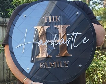 Familienschild Schild - Nachname Wandbehang Art Home Decor Hochzeit Geschenk Verlobung Haus Erwärmung 3D