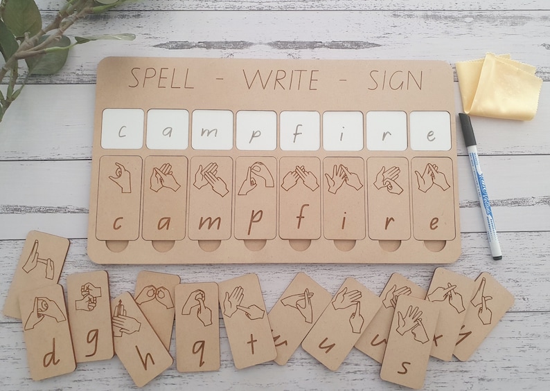 Auslan Alphabet Learning Board - Spell - Write - Sign - Educational Resources Sign Language Australia image 1