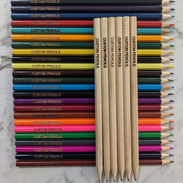 Personalised Pencils - Named Colouring HB Pencil - Back To School - Business Pencils - Company Logo -  Color Pencils