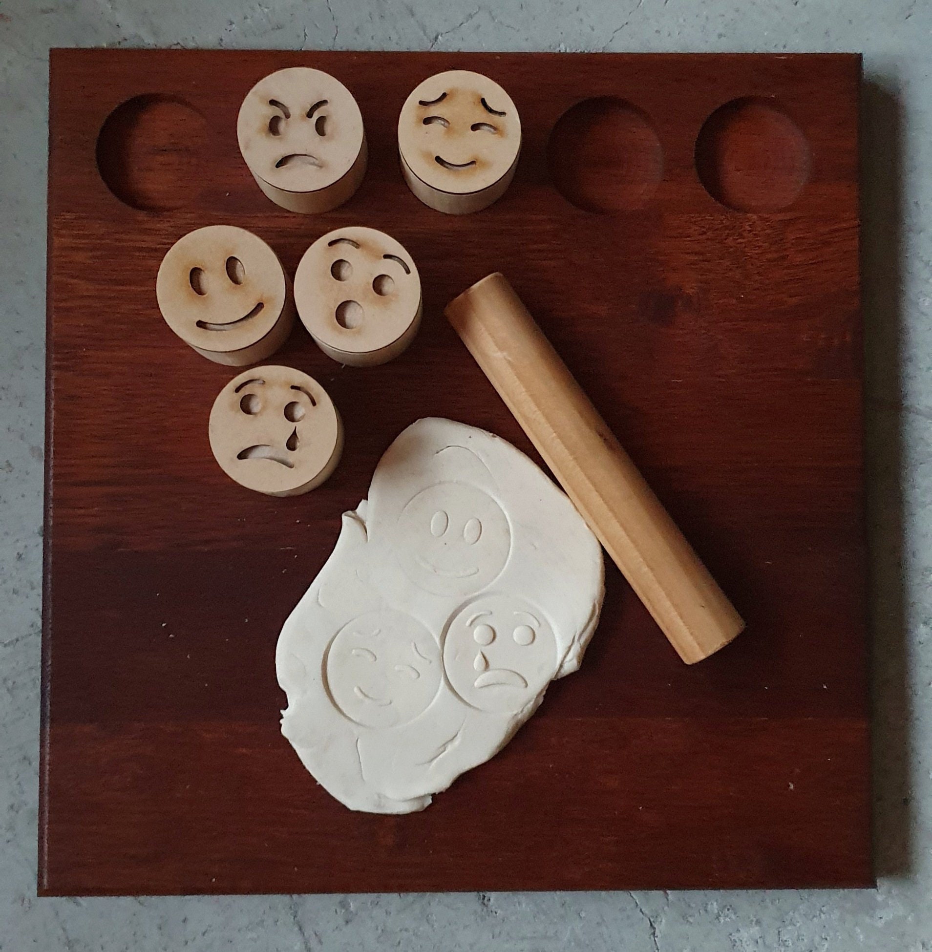 Wooden Playdough Stampers Stamps Cutters Play Dough Shapes Etsy