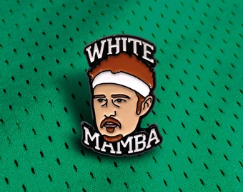White Mamba Scal 1" Enamel Pin - BOS Celtics - NBA Basketball Meme Pin