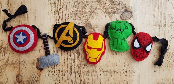 Avengers Superhero Garland Nursery Decor Kids Bedroom Decor Thor Spiderman Iron Man Hulk Captain America Superhero Decor