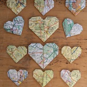 Frankreich Landkarte Origami Herzen