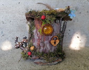 Fairy door, wooden fairy door, fairy garden accessories, fairy door for tree, fairy house door, wood door, miniature door, bark door