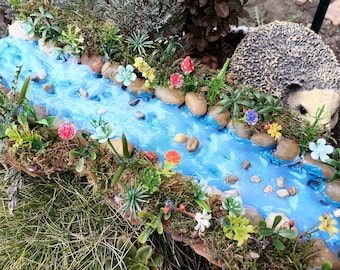Fairy tuin rivier, Miniatuur rivier, Fairy accessoires, Fairy water, Miniatuur creek, Fairy creek, Fairy tuinbenodigdheden, terrarium rivier